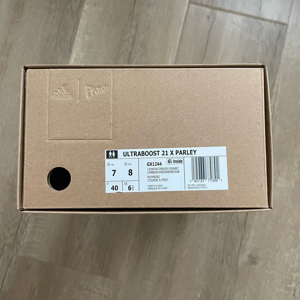 Adidas Ultraboost 21 x Parley Shoes GX1244 Unisex M 7 / W 8 NWT‎